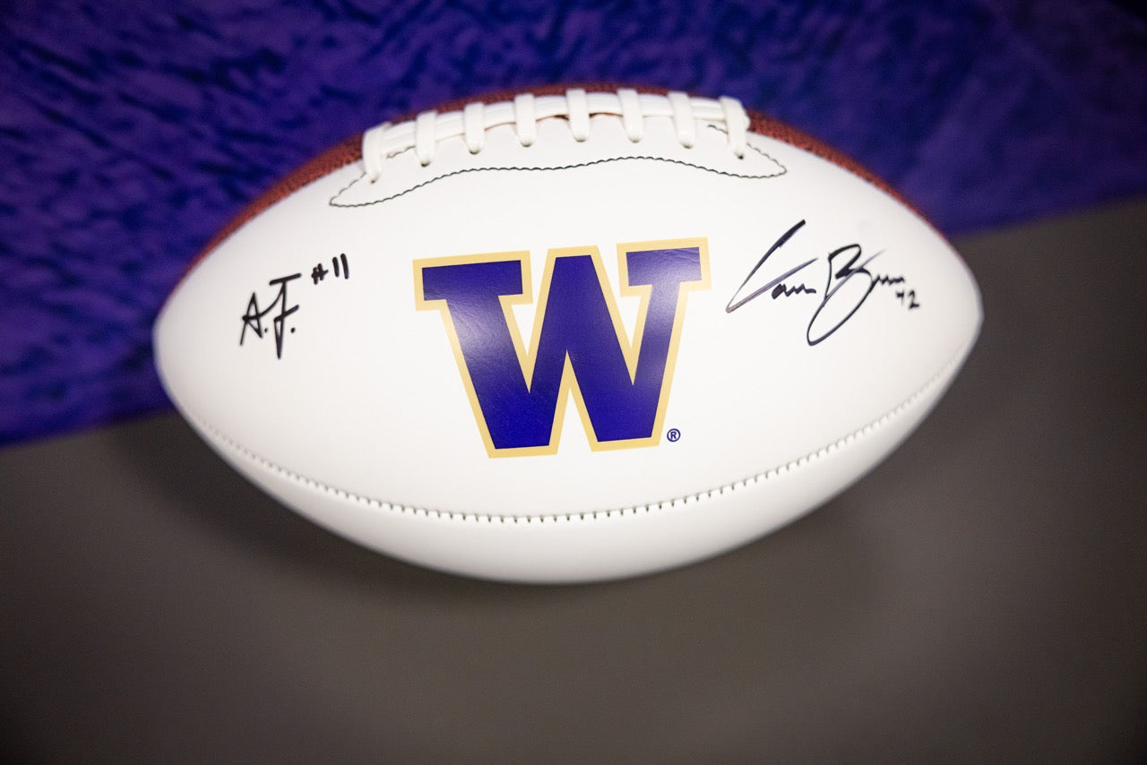 Alphonzo Tuputala and Carson Bruener Signed Football
