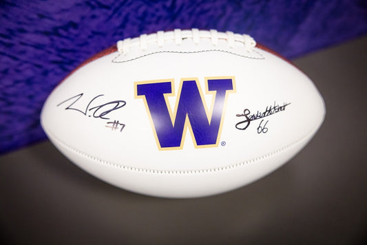 Will Rogers and Landen Hatchett Signed Football